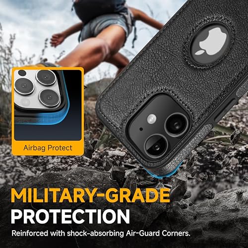 Miniatura 6 de Diseño compatible con iPhone 11, funda de cuero de lujo vintage, delgada, antideslizante, agarre suave, a prueba de golpes, funda protectora (2019)