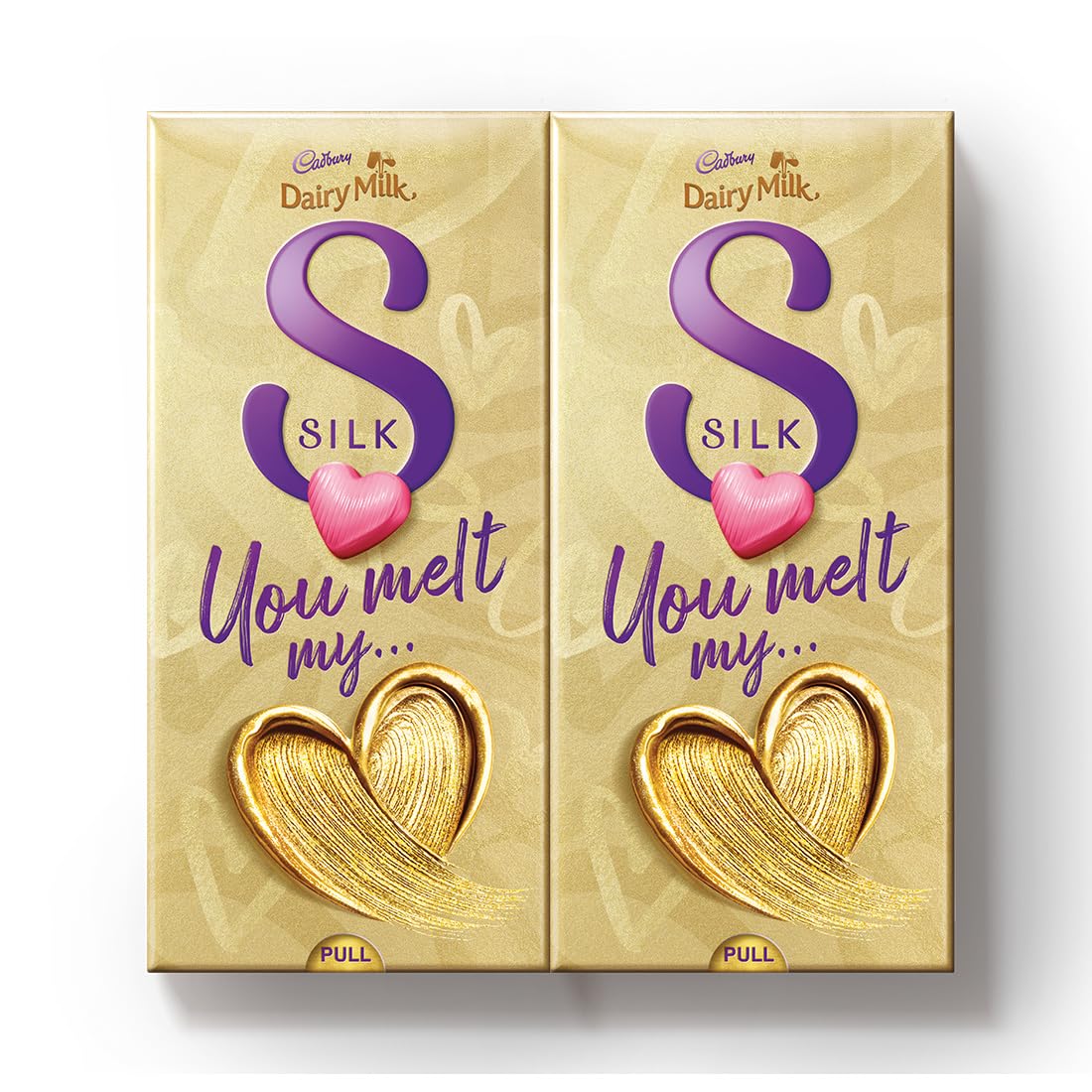 Cadbury Dairy Milk Silk Valentine's Heart Blush Chocolate Bar Gift Pack, 250 g (Pack of 2)