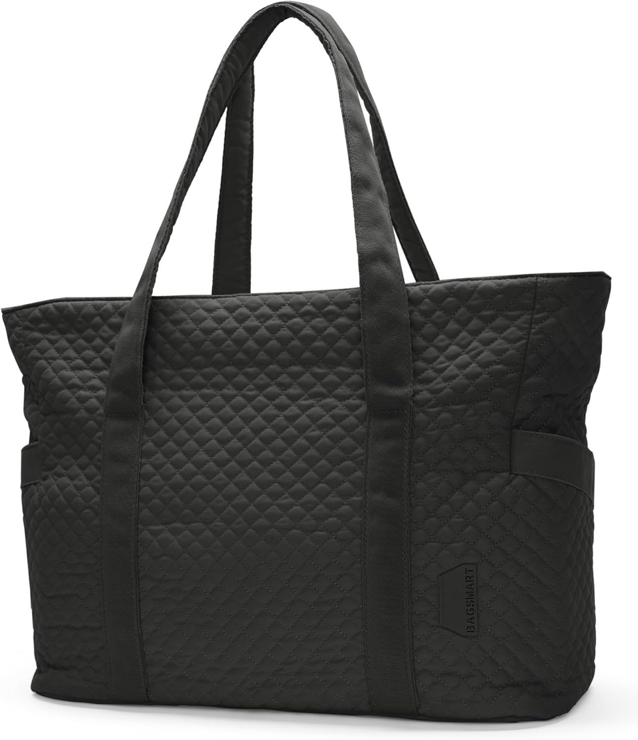 BAGSMART Crush Tote Bag for Women, 20L Puffer Work Tote with Zipper, Travel Essentials Quilted Nurse Hospital Bag