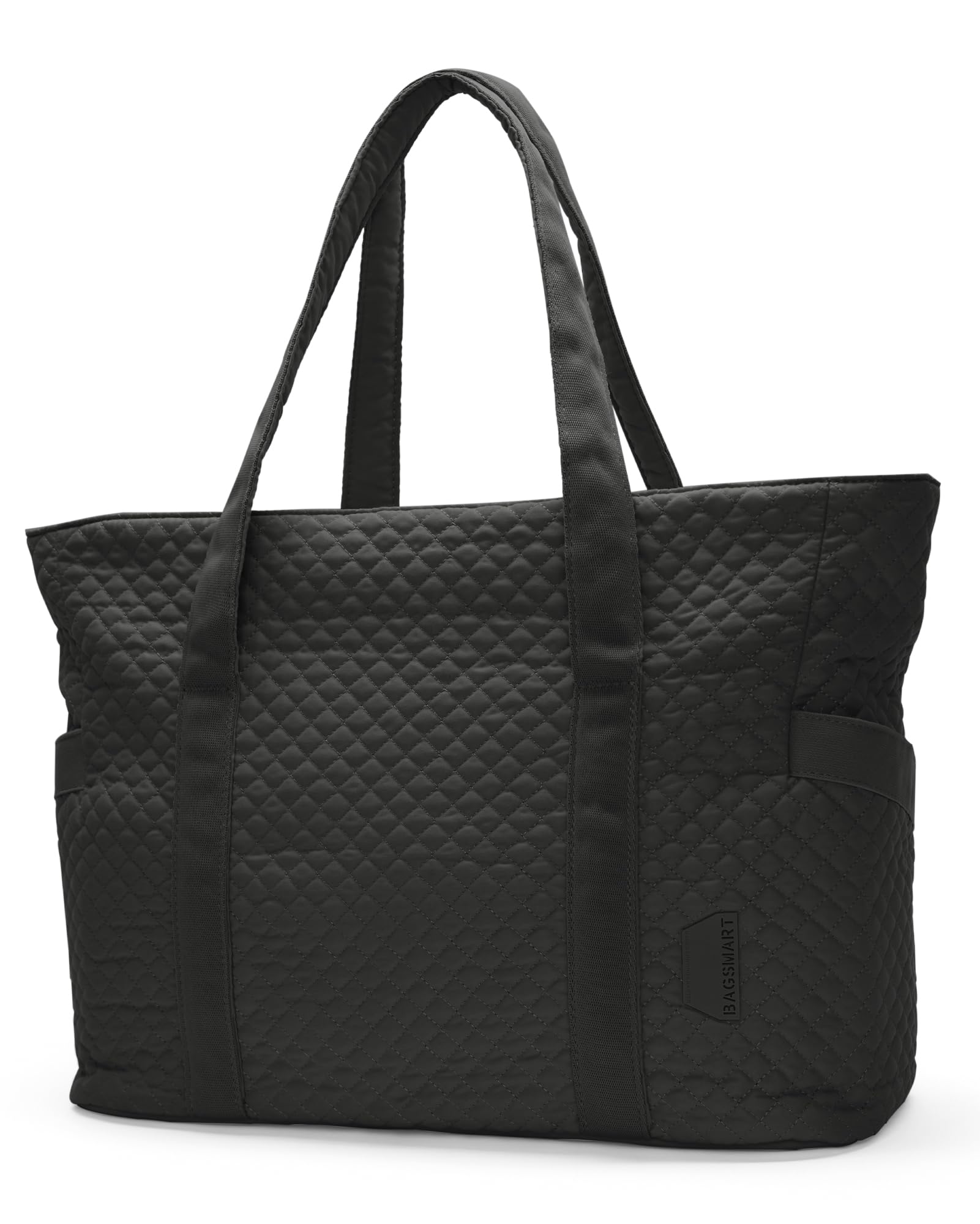 BAGSMART Crush Tote Bag for Women 20L Puffer Work Tote with Zipper Travel Essentials Quilted Nurse Hospital Bag