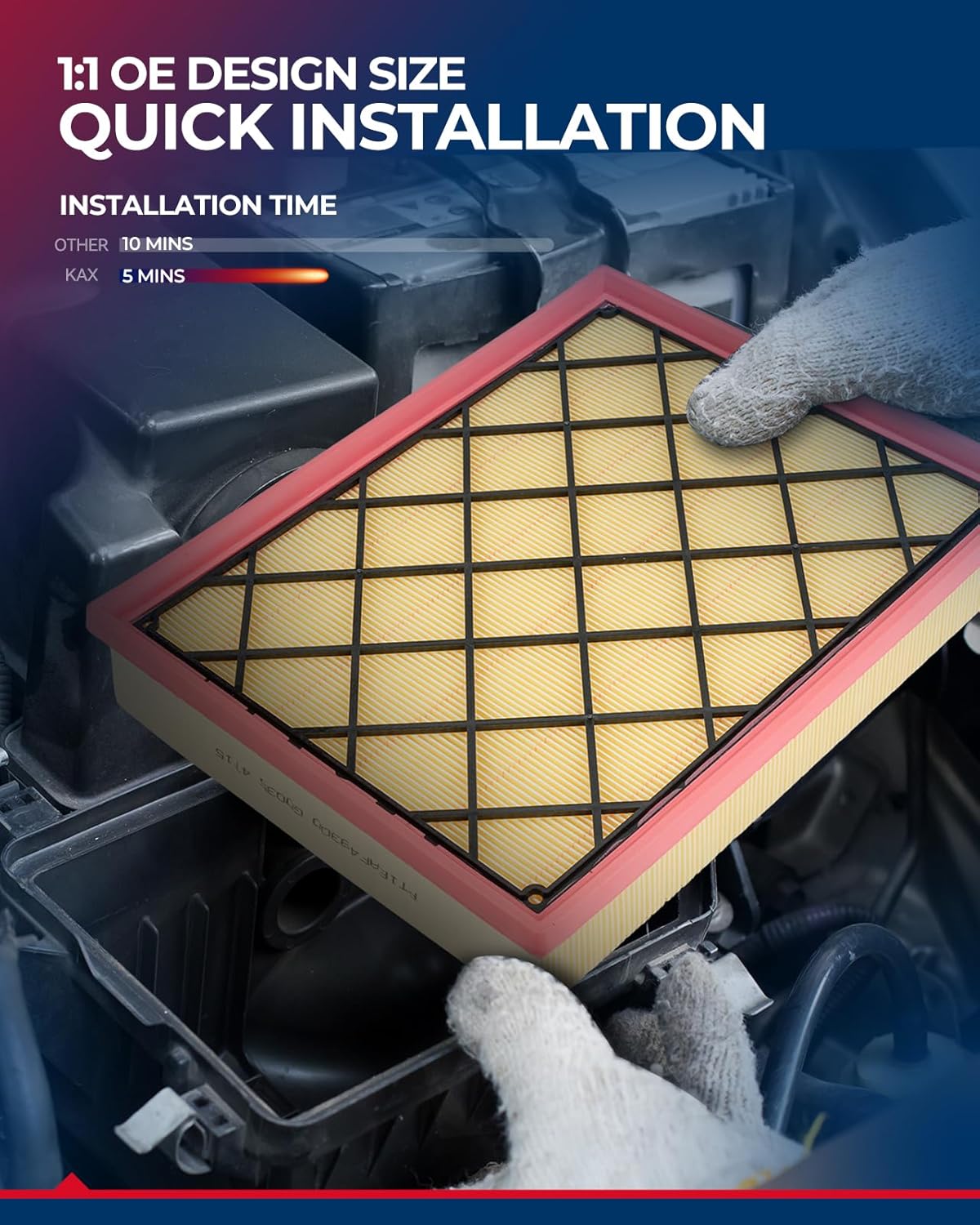 KAX Engine Air Filter, CA12961 Replacement for Cadillac CT5 2020-2024, Cadillac CT4 2020-2025, Advanced Air Filter Media, Increased Acceleration