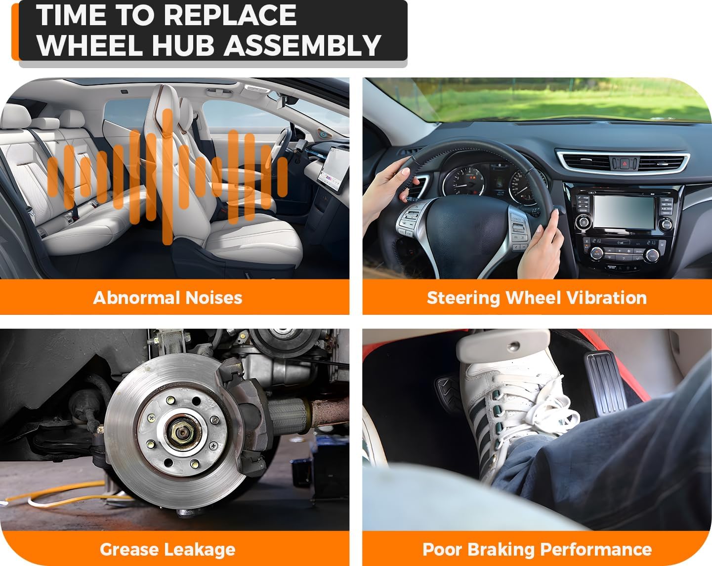 512460 Front or Rear Wheel Hub and Bearing Assembly Fits for Ford Explorer 2011-2018, Police Interceptor Utility 2013-2019, 5 Lug