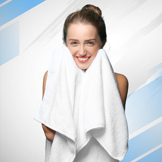 Infinitee Xclusives 100% Cotton Bath Towel Set 8 Piece Bathroom Towel Set | (2 Bath Towels, 2 Hand Towels, 4 Washcloths) Soft & Absorbent Towels for Bathroom - Gym, Shower, Spa & Hotel Use