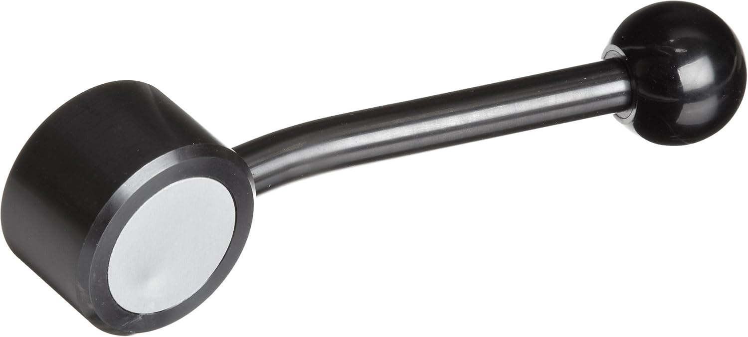 Carbon Steel Angled Metric Adjustable Handle with Ball Knob, Threaded Hole, 100mm Length, 36mm Height, M8 x 1.25mm Thread, 11mm Thread Length (Pack of 1)
