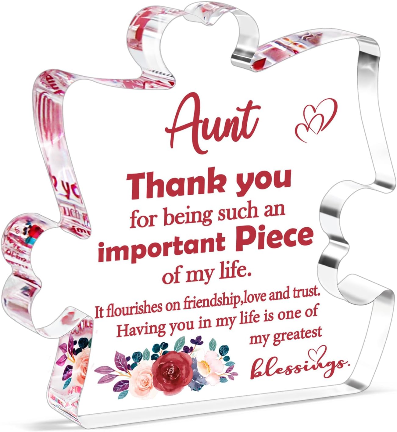 Aunt Christmas Birthday Auntie Gifts from Niece Nephew, Xmas Stocking Stuffers New Auntie Gifts, Best Great Aunt Ever Gift, Thank You Aunty Present Acrylic Plaque Desk Sign
