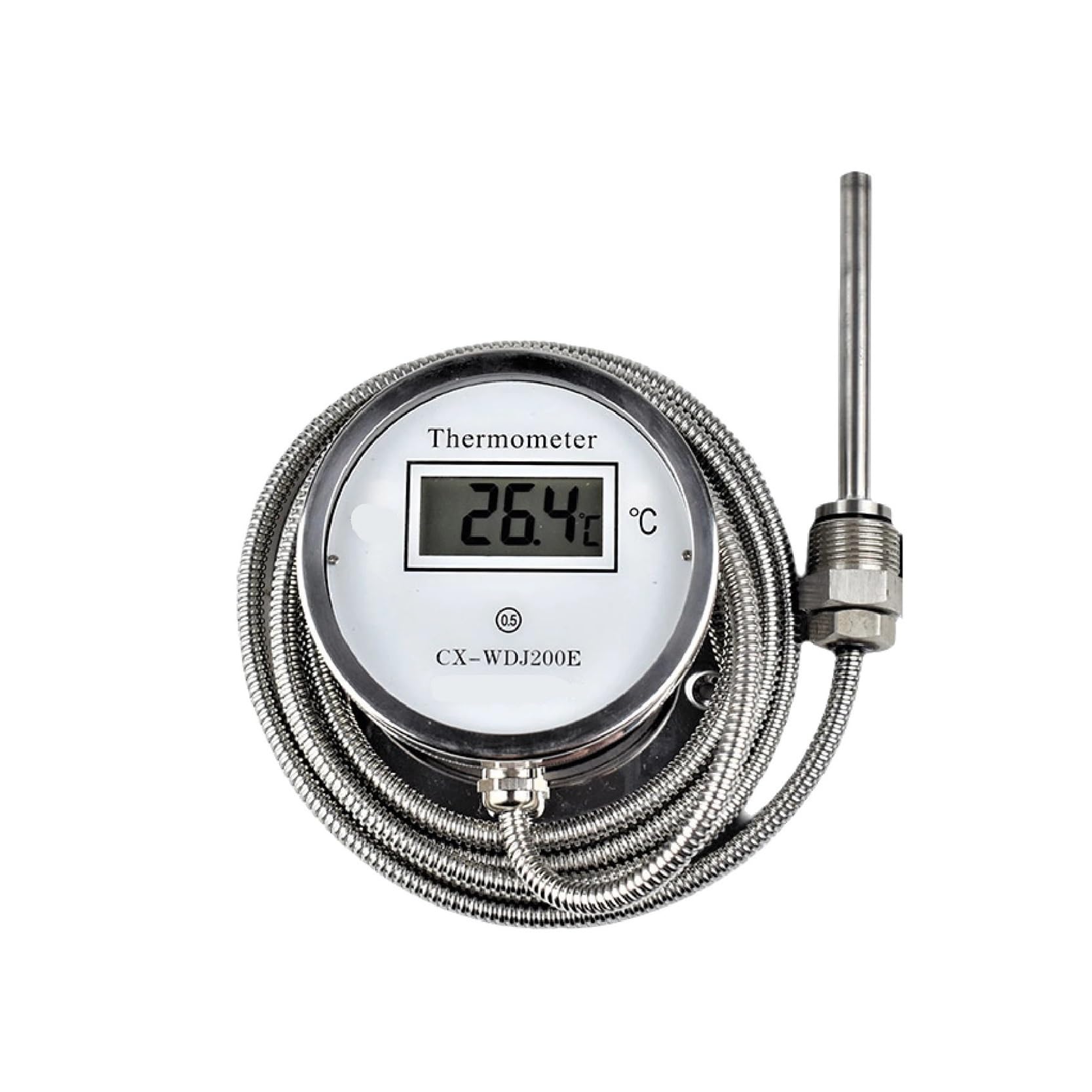 sensor Termómetro digital CX-WDJ200E con sonda de acero inoxidable y sensor de temperatura de líquidos LCD resistente al agua.(1m M27-Thread)