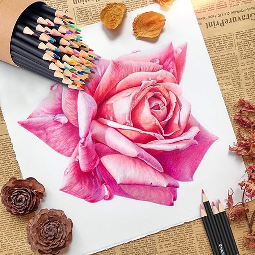 Miniatura 6 de Lápices de dibujo para niños, lápices de colores premium para niños, paquete de 2 lápices de 72 colores de núcleo suave, ideal para dibujar bocetos,