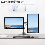 VIVO Stand de bureau à double écran en mouvement complet VESA Montage avec articulation Double Centre Arm Joint, Holds 2 Écrans jusqu'à 30 pouces, STAND-V102F