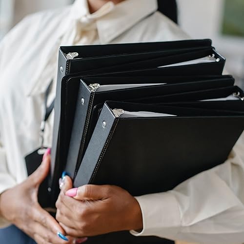 Miniatura 4 de Carpeta de 3 anillas, paquete de 12 carpetas de vista de 1 pulgada con anillos redondos, carpeta de presentación de 8.5 x 11 pulgadas con bolsillos,