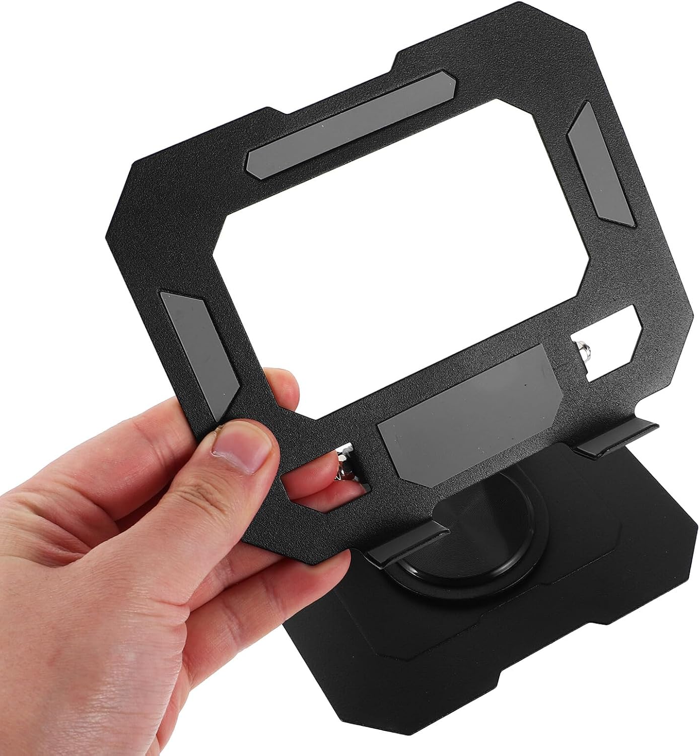 VALICLUD Rotating Foldable Tablet Stand and Mobile Phone Holder with 360° Swivel for Live Streaming and Ventilated Cooling, Portable Black Desk Accessory for Home and Office Use image 4