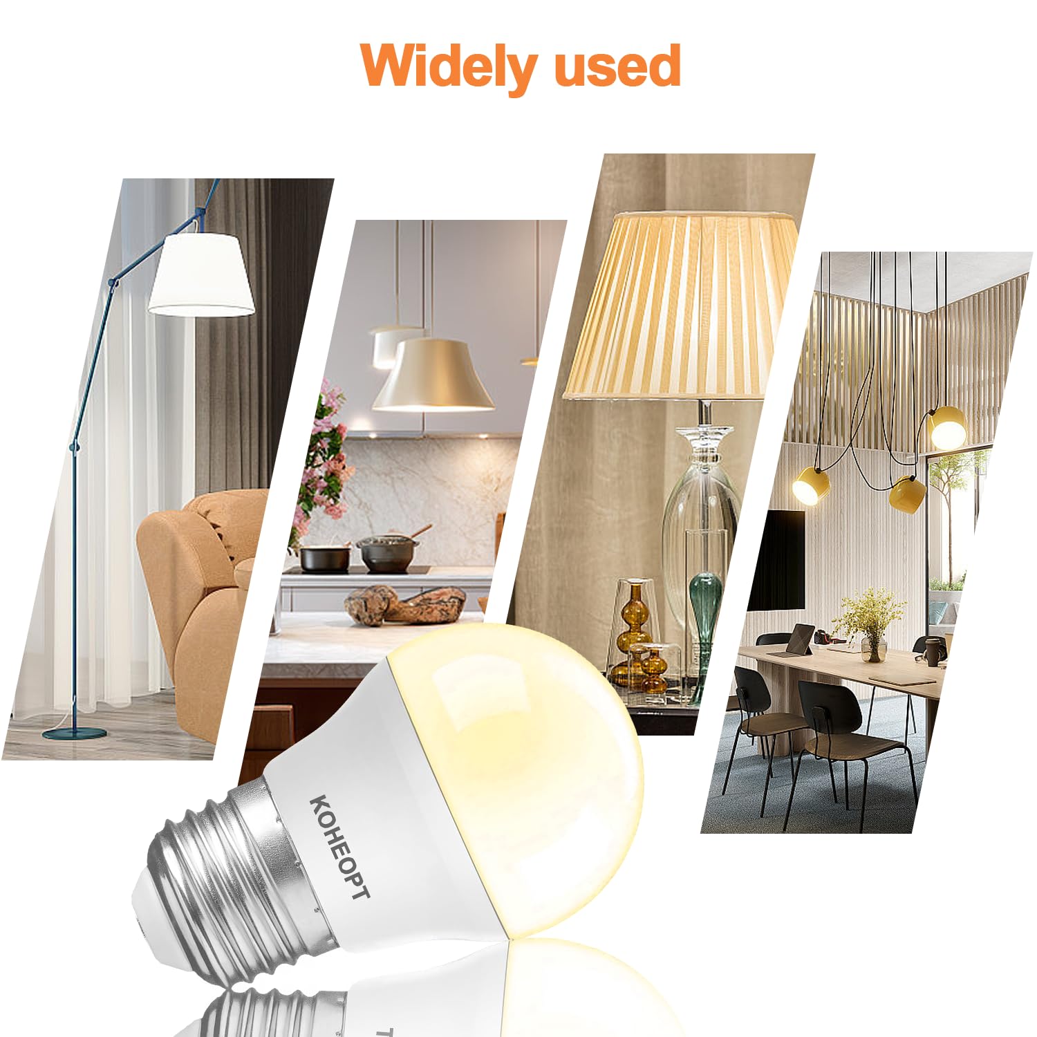 A15 LED Refrigerator Light Bulb 5W 2 Pack 40 Watt Equivalent E26 Standard Base Non-Dimmable 120V 600LM Fridge — view 6