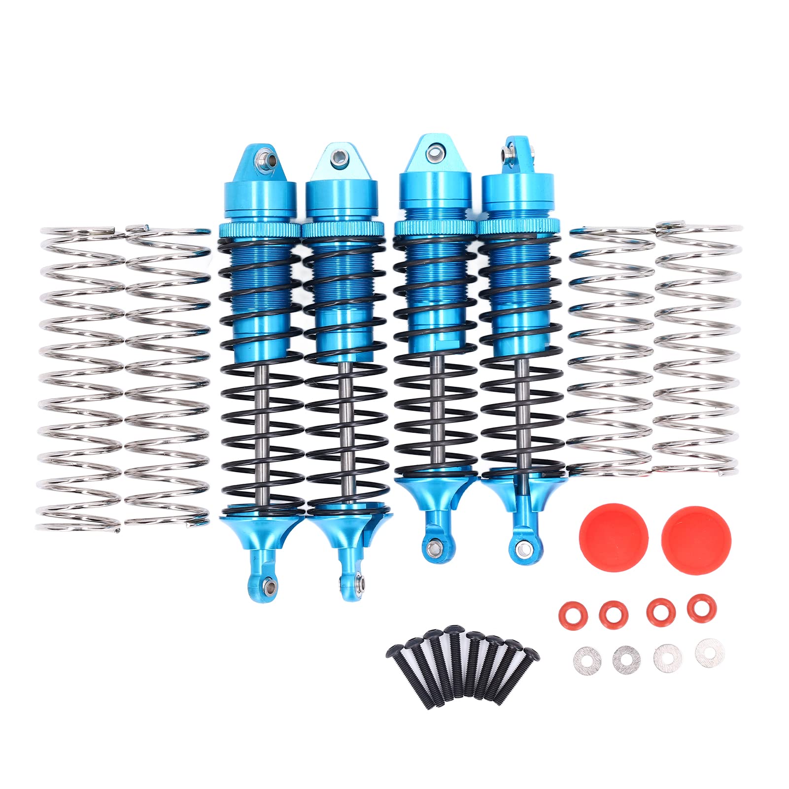 Ammortizzatore Anteriore e Posteriore in Lega di Alluminio da 4 Pezzi Ammortizzatore Durevole per Auto 1/10 RC Ad Alte Prestazioni (Blu)