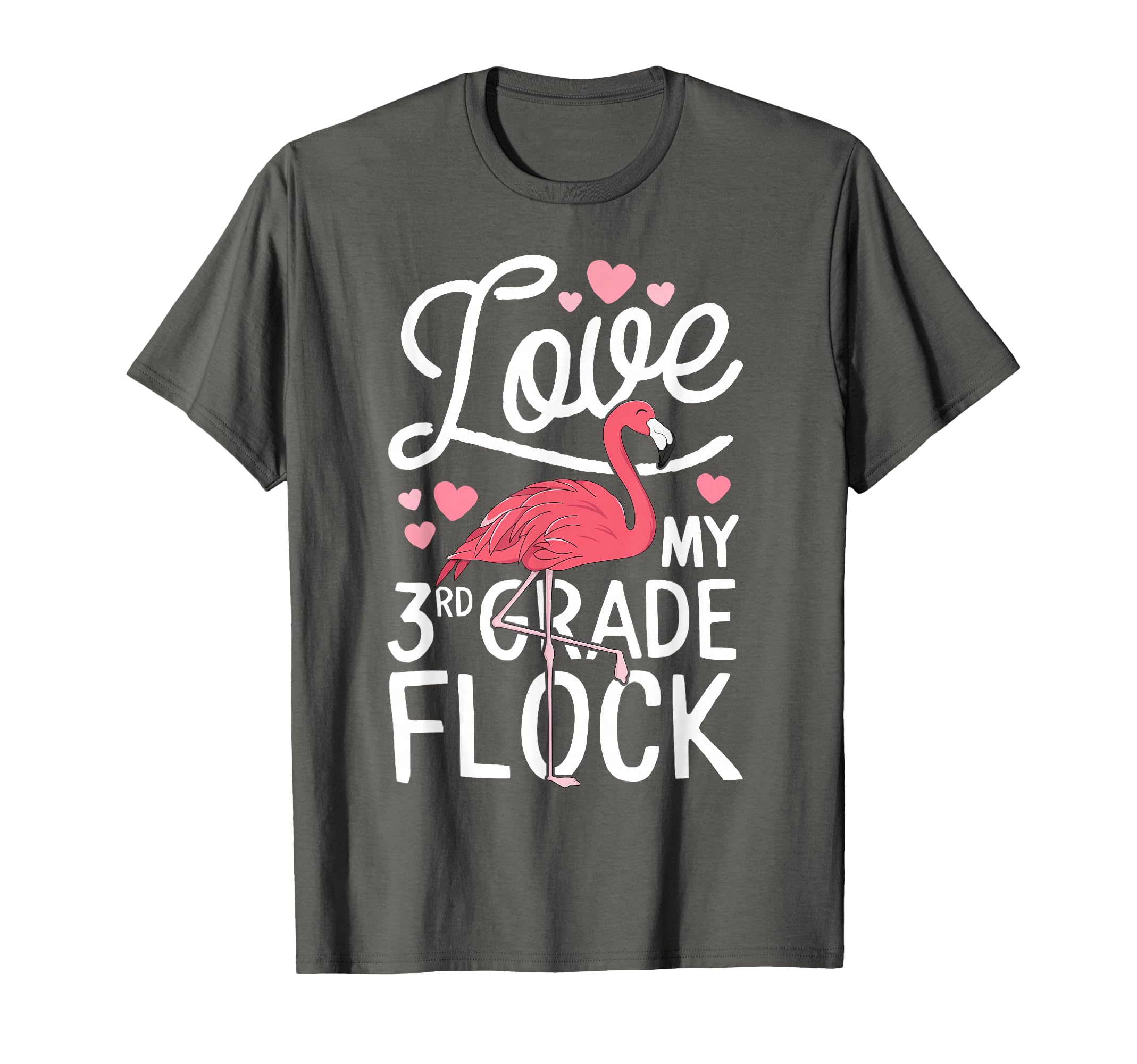 Love My 3rd Grade Flock Flamingo Teacher Elementary Gift T-Shirt