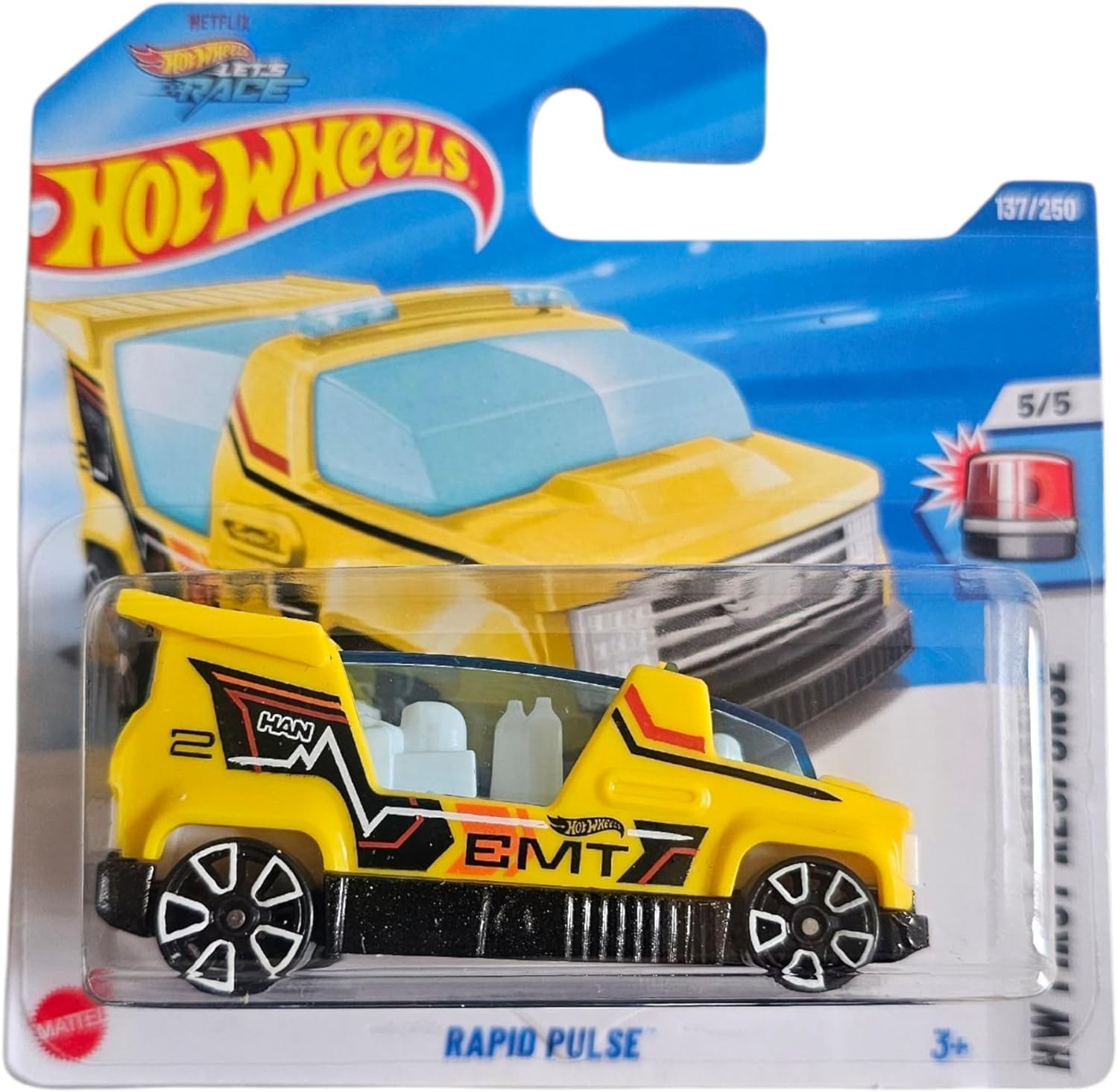 Hot Wheels - Rapid Pulse - HW First Response 5/5 - HYY76 - Short Card - Netflix Let's Race - Mattel 2025-1:64