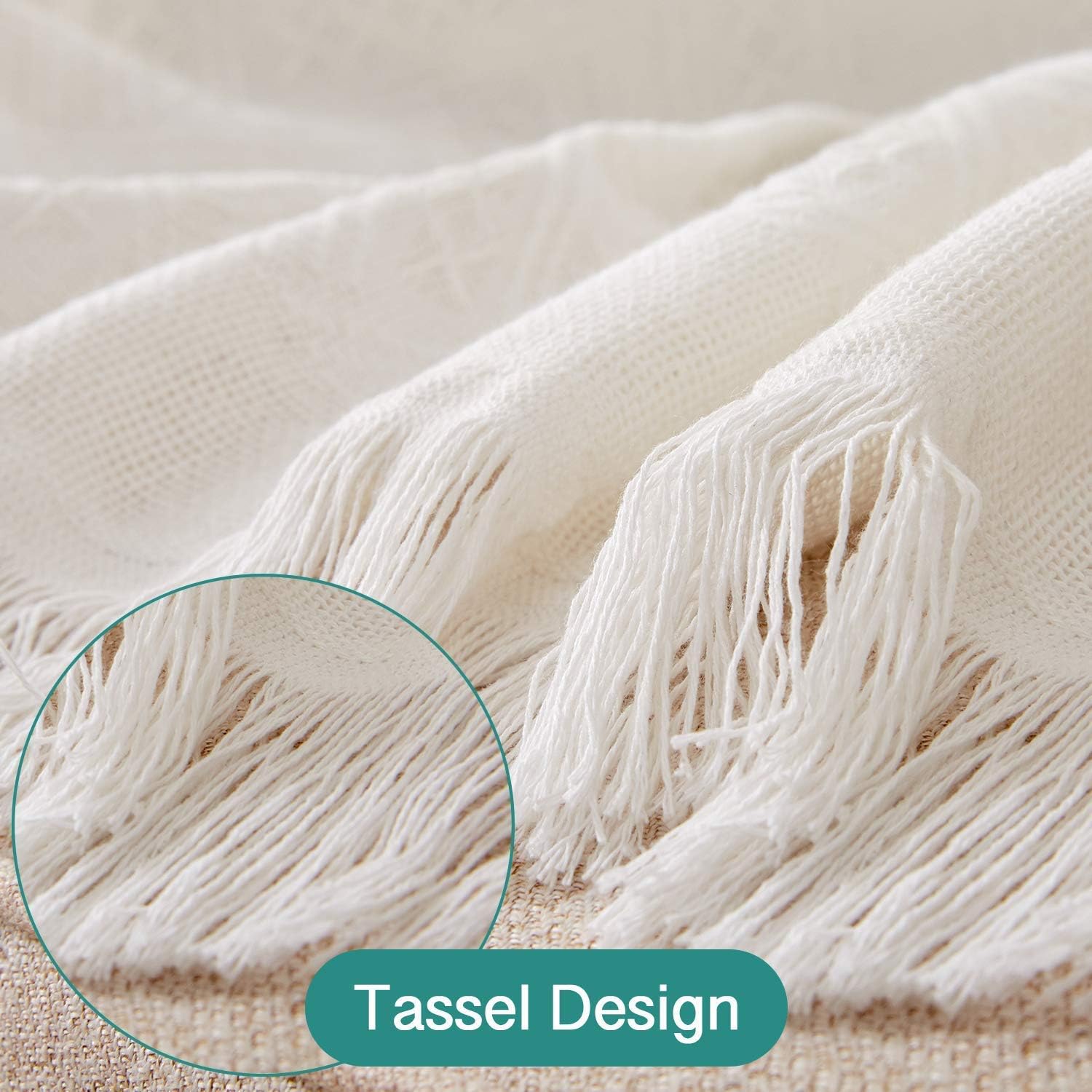 Rose Home Fashion Geometrical Throw Sofa Cover Blanket, Washable Couch Covers for 3 Cushion Couch Sofa Pet Friendly, Furniture Protector for Dogs (X-Large, Beige-White)