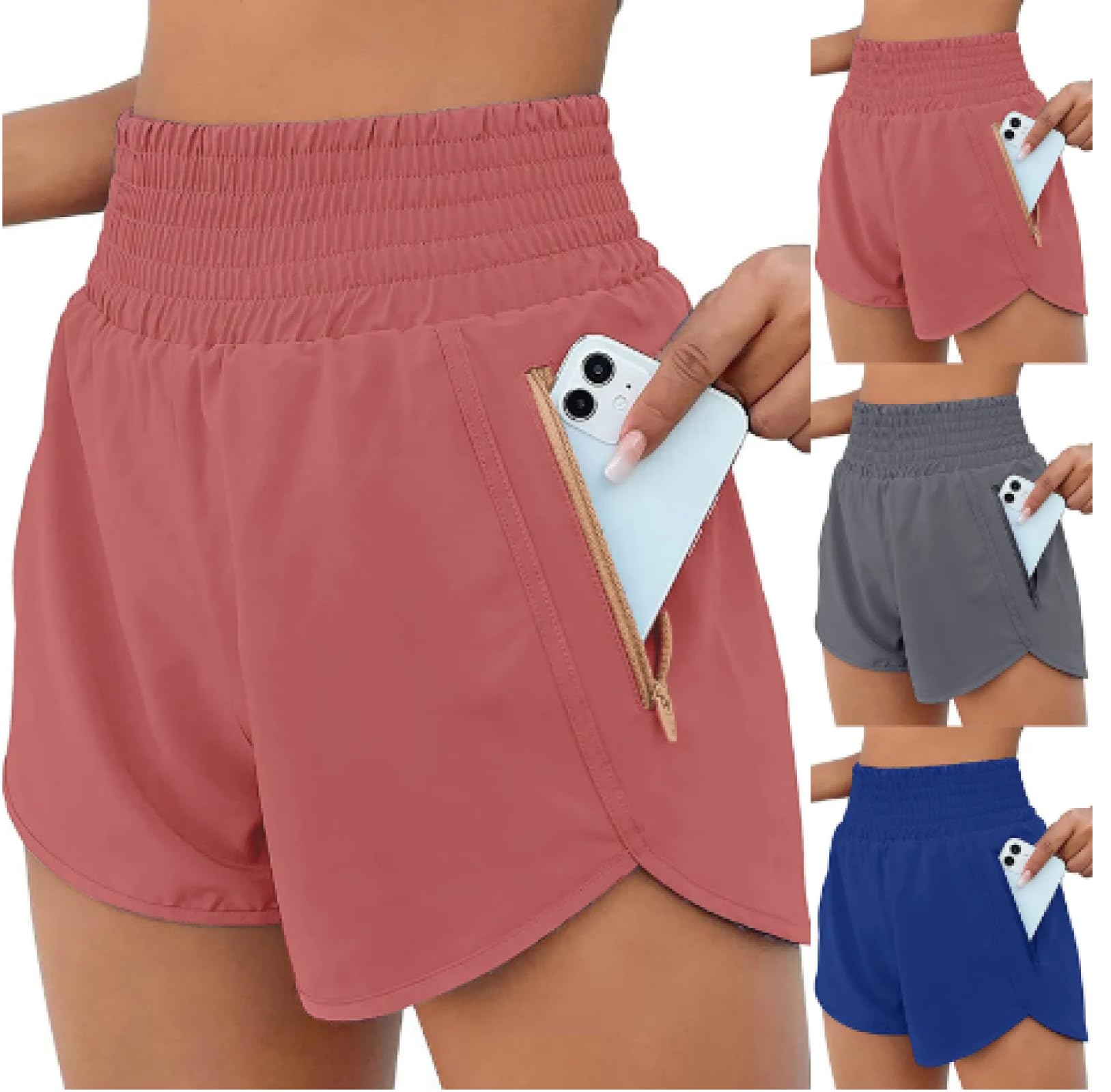 Pantaloncini da Corsa da Donna Ad Asciugatura Rapida da Allenamento Pantaloni da Yoga Atletici in Vita Elastica Pantaloncini in Cotone da Donna per Abbigliamento Sportivo