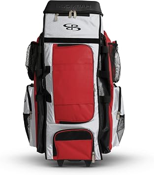 Boombah DEFCON Superpack XL Rolling Bat Bag - Telescopic Handle and Holds 4 Bats - Wheeled Version - Multiple Color Options