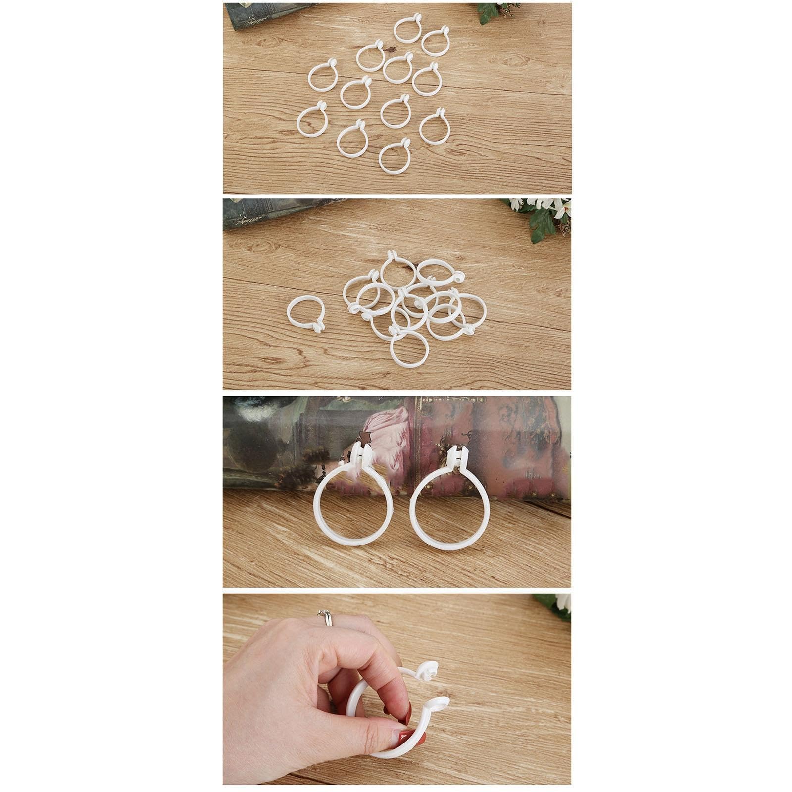 Anillos de Cortina Blancos con Ojales, Anillos Colgantes de Cortina