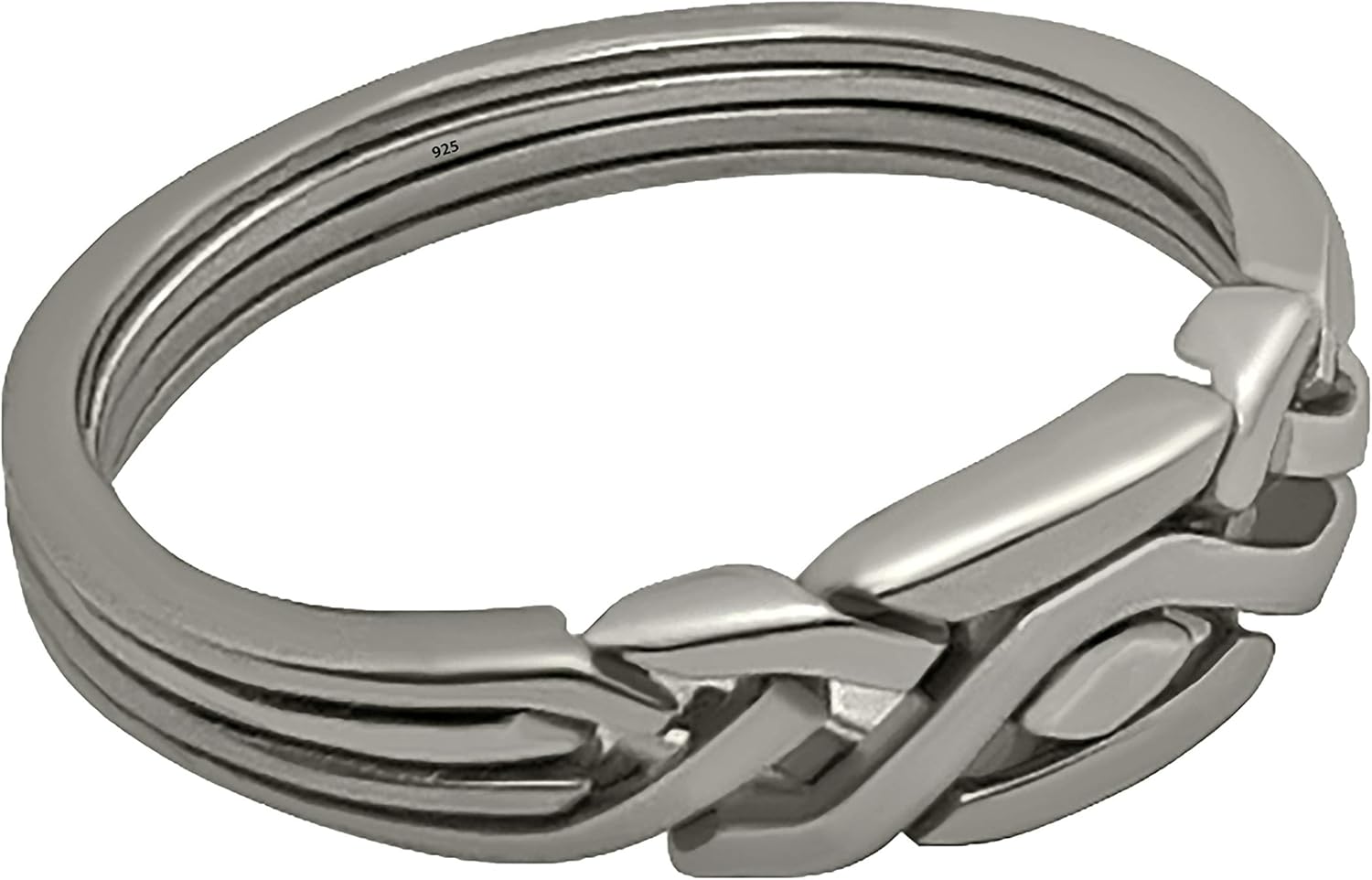 Fall Apart design 4 Band Handmade Puzzle Ring 925 Sterling Silver Interlocking Knott Ring Women Men Unique ring Gift for him, gift for her gift for dad all size