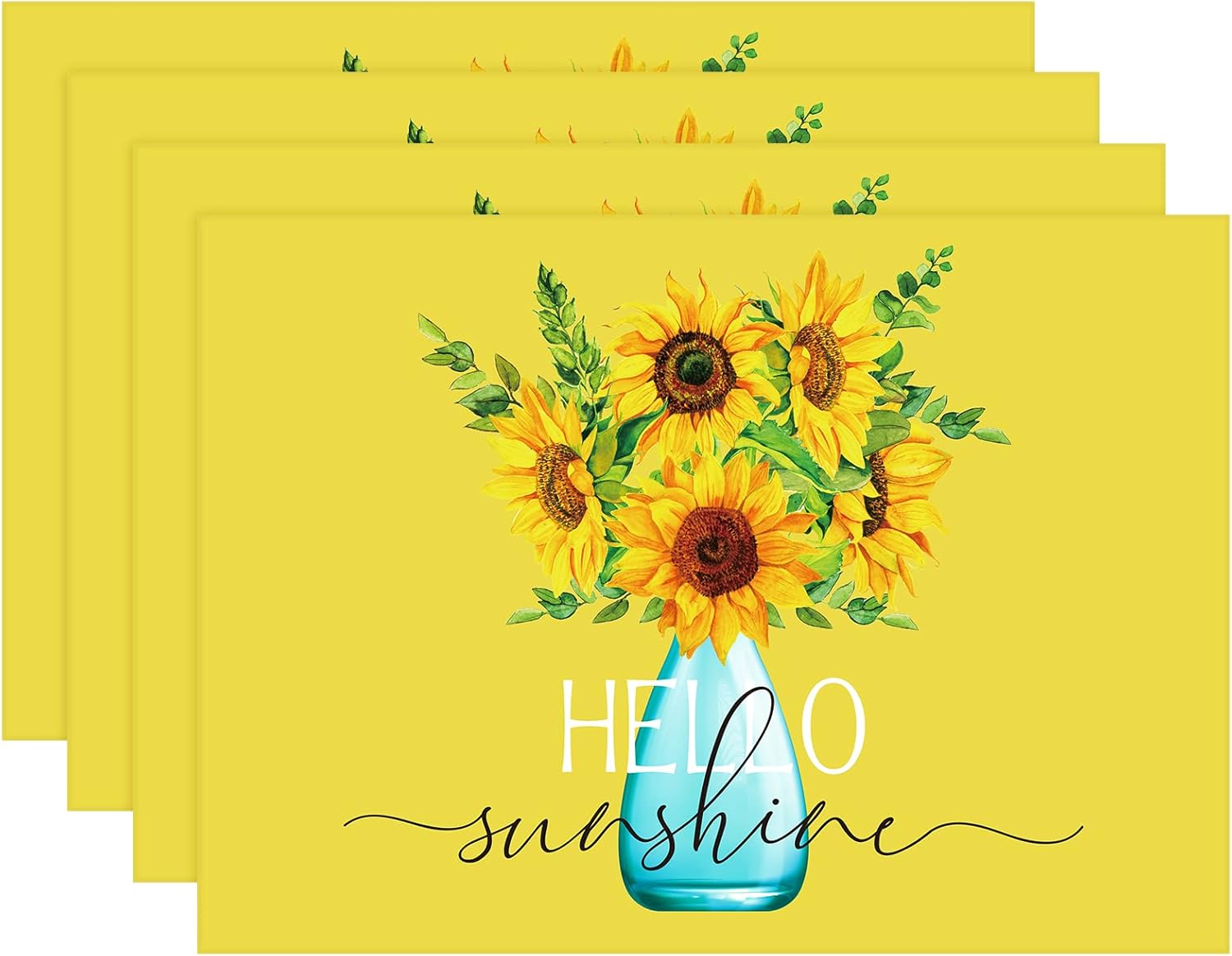 Roshtia 100 Pcs Sunflower Summer Placemat Disposable Hello