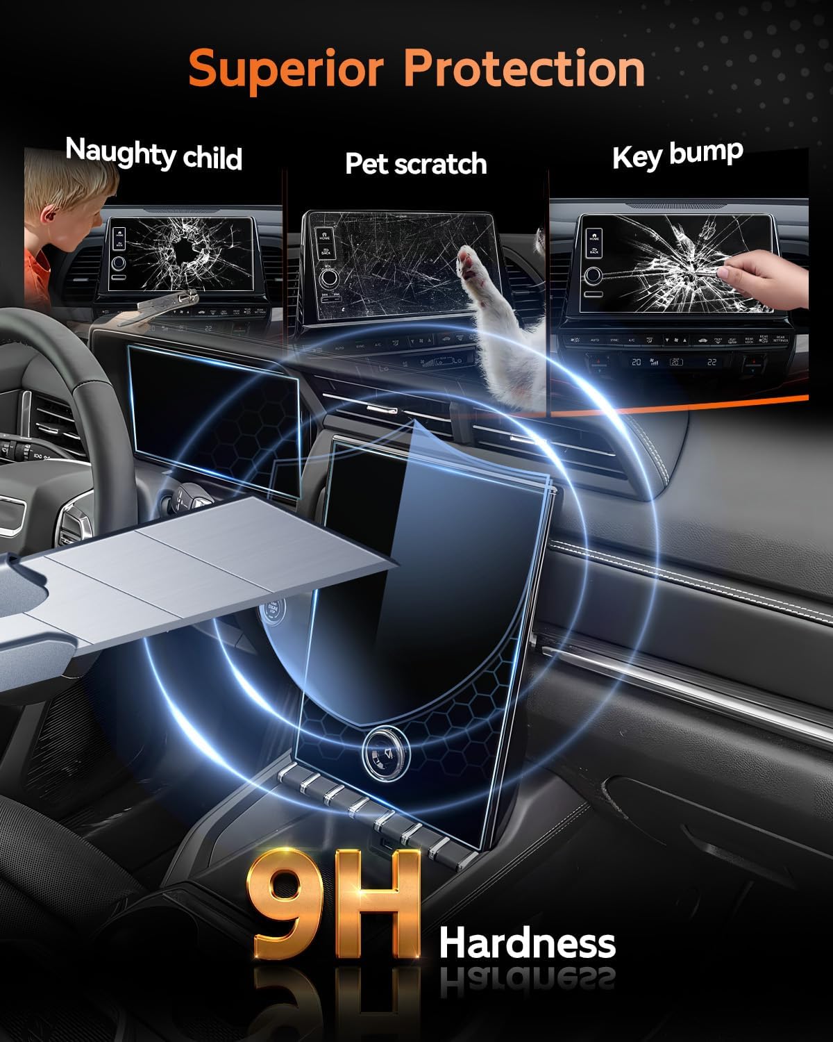 CDEFG For 2025 2026 GMC Terrain Screen Protector - (2PCS) 9H HD Tempered Glass - Terrain (Elevation, AT4, Denali) 15 Inch Touchscreen & 11 Inch Instrument Accessories