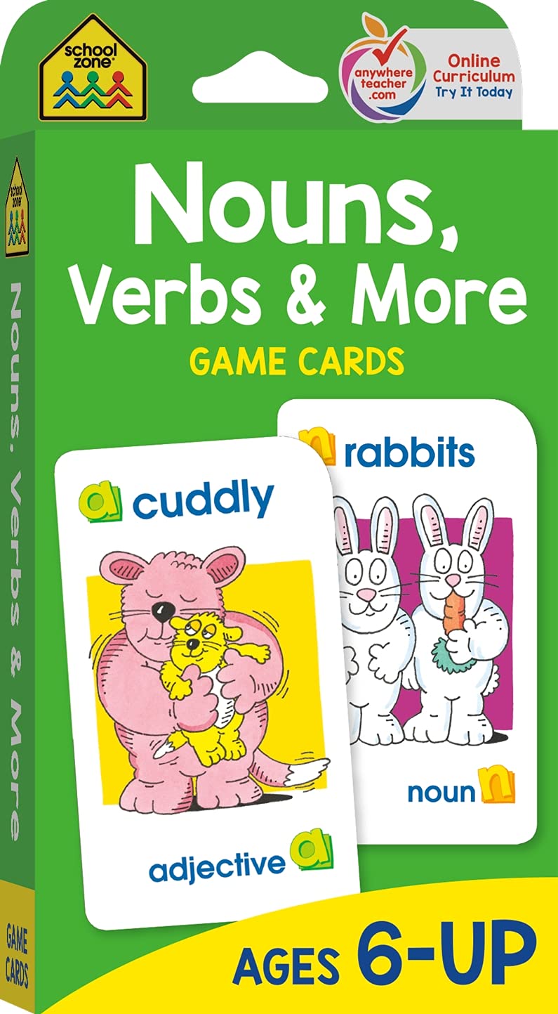 School Zone - Nouns, Verbs & More Game Cards - Ages 6+, Grammar, Parts of  Speech, Word-Picture Association, Sentence Structures, and More: School  Zone Publishing, School Zone: 0858160518800: Books - Amazon.ca