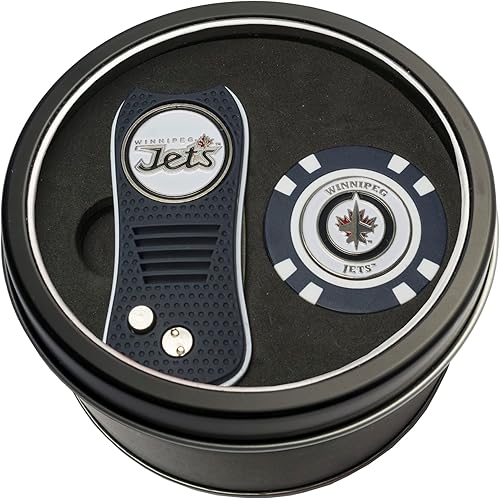 Miniatura 22 de Team Golf Juego de regalo NHL herramienta retráctil Divot y chip, incluye 2 marcadores de bola esmaltada de doble cara, diseño patentado, menos daño