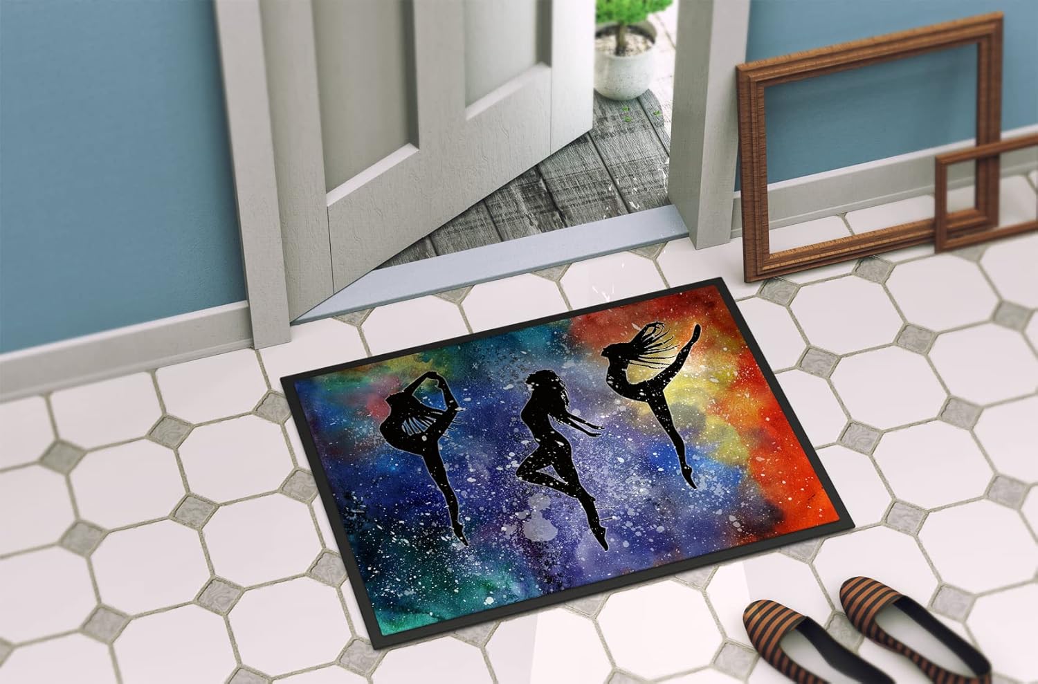 Caroline's Treasures BB5372JMAT Dancers Doormat 24x36 Front Door Mat Indoor Outdoor Rugs for Entryway, Non Slip Washable Low Pile, 24H X 36W