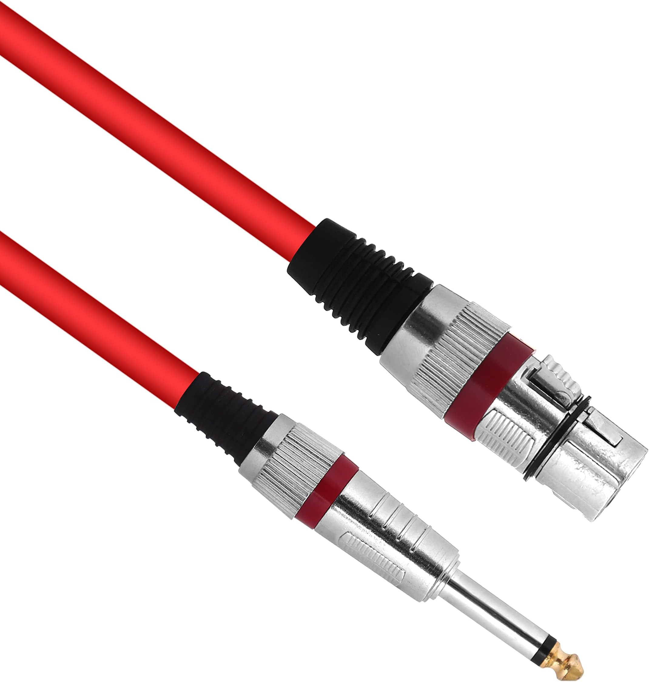 Mic Cable 6.35mm Jack Male To XLR 3PIN Female Cord Wire For Microphone/Guitar Cable .Red,1pc pack. (5 Meter/16.4 Feet) Red Cable