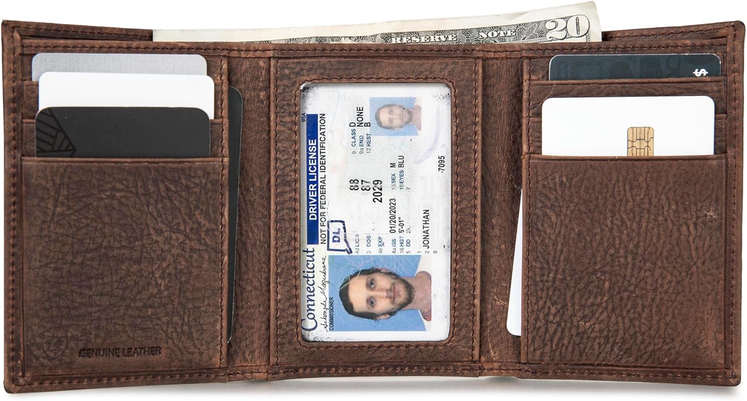 Lucky Brand Men's Trifold Wallet | ID Window | Card Slots | Genuine Leather | Organization | Durable | Stylish - Image 4
