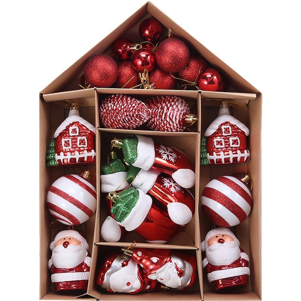 Boules de Noël ornements d'arbre kit 27 pièces pour décor de fête