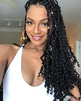 Vista 1 de 8 paquetes de extensiones de cabello sintético pretrenzado y prerrizado de ganchillo de 14 pulgadas, con rizos de pasión, para mujeres negras
