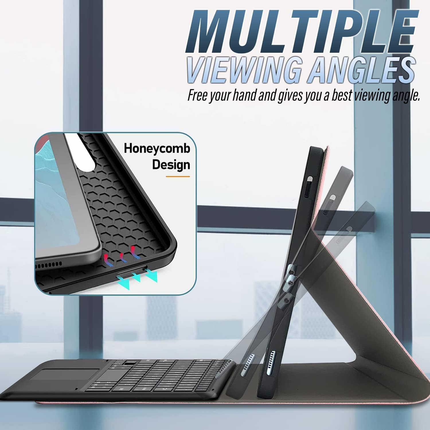 Touchpad Keyboard Case for Samsung Galaxy Tab S8 Plus/ S7 Plus 12.4 Inch Backlit, 7 Colors Light Detachable Wireless Keyboard for Samsung Tab S8+ 2022/ S7+ 2020 12.4