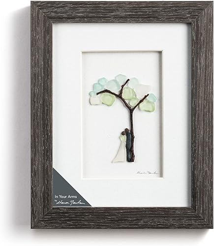 Miniatura 6 de DEMDACO Sharon Nowlan Your Arms - Arte de mesa o pared con marco de piedra y vidrio verde y blanco, 6 x 6 pulgadas