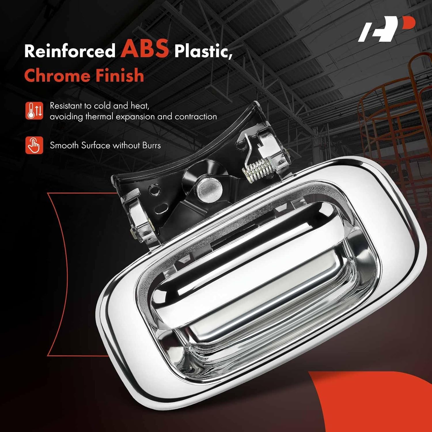 A-Premium - Tailgate Handle & Bezel Assembly - Compatible with 1999-2007 Chevy Silverado GMC Sierra 1500 2500 3500 - Chrome Finish Handle w/Rod Clips - Replace# 15997911, 15228539, 15228541, 15228540
