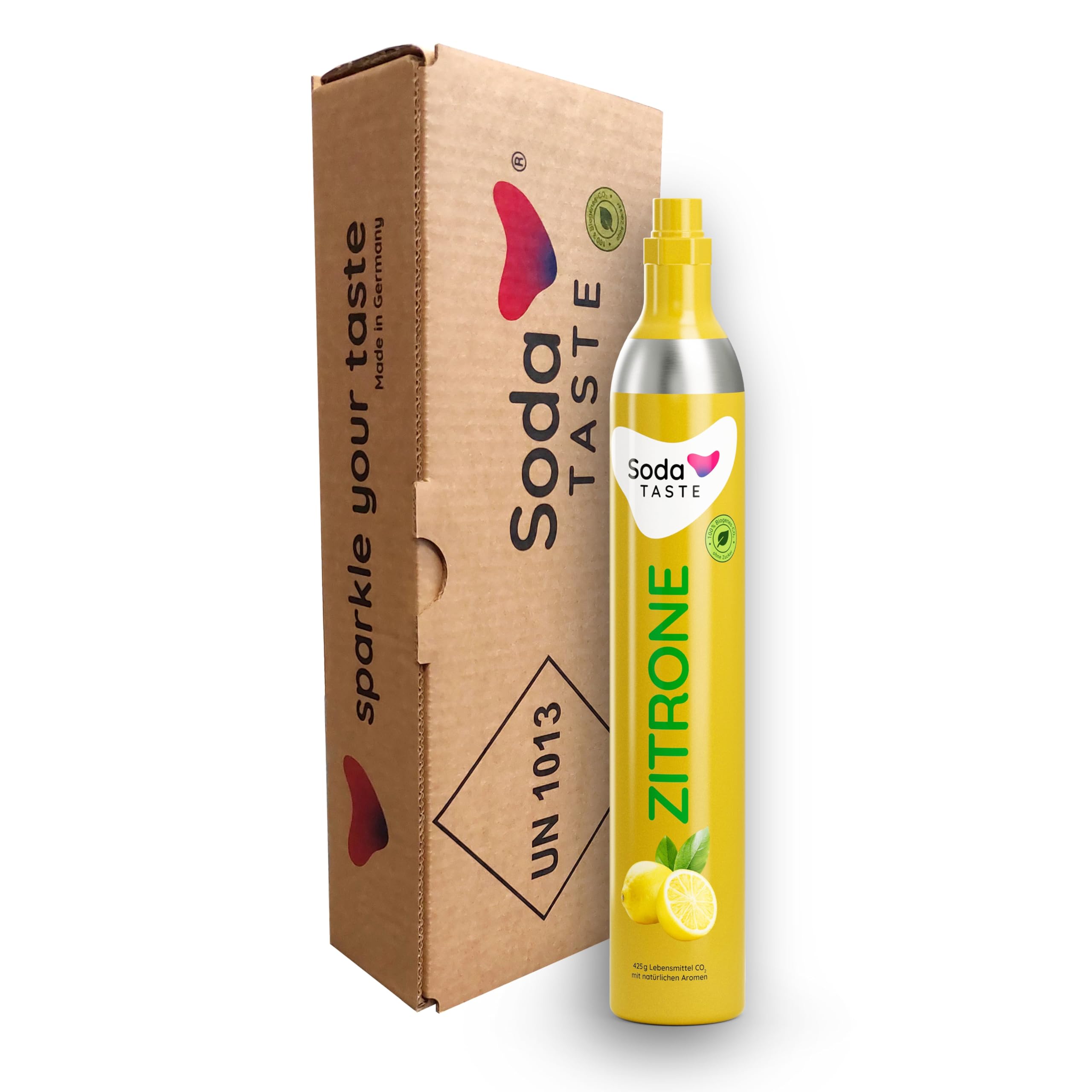 Recharge De CO2 Arôme Citron Pour Machine à Soda - SodaTASTE - Sans Sucre, Naturel - Système D'Échange De Cylindre