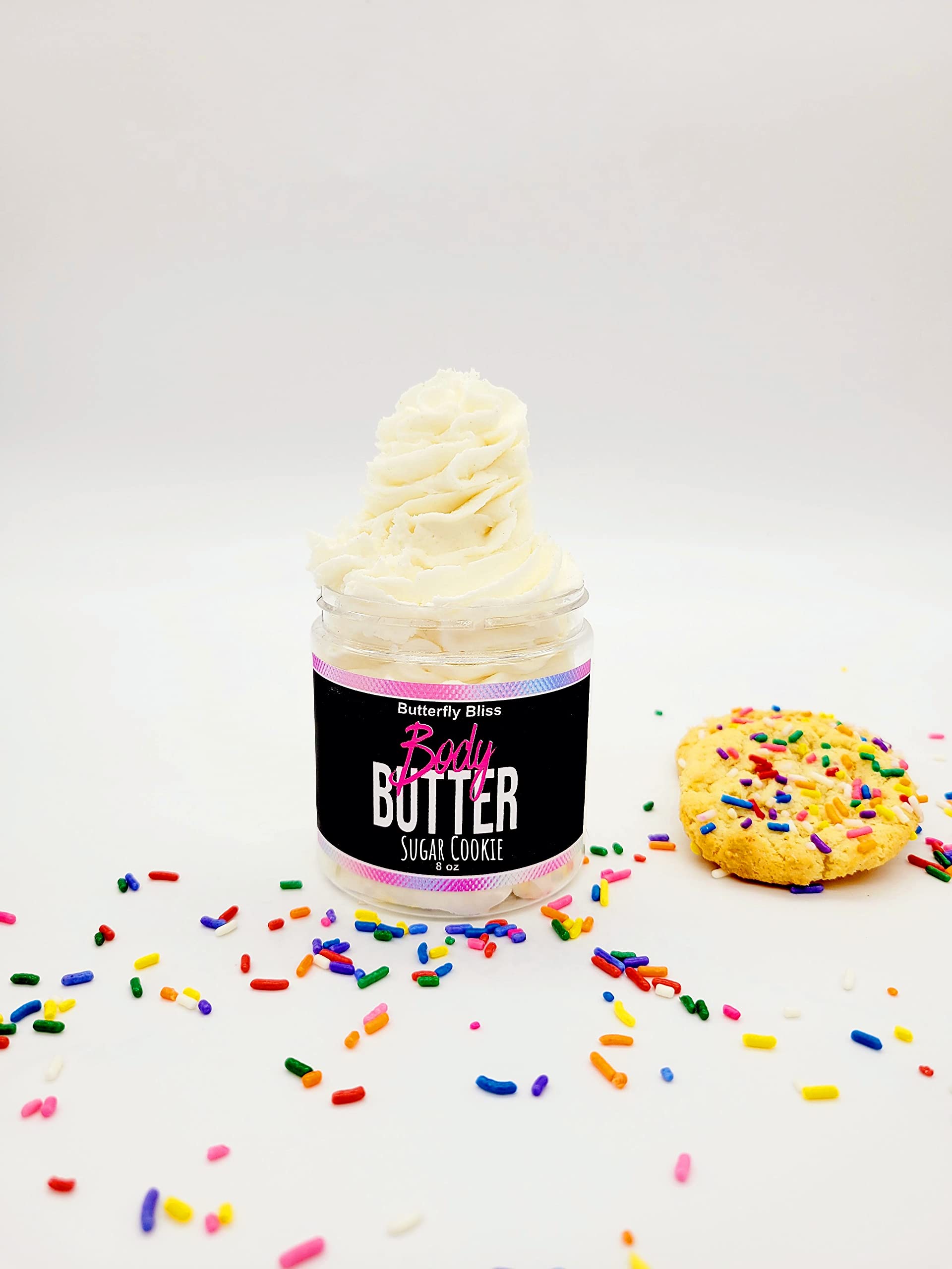 Sugar Cookie Whipped Body Butter, natural lotion, organic, 8oz jar, made with shea butter, mango butter, coconut oil, almond oil