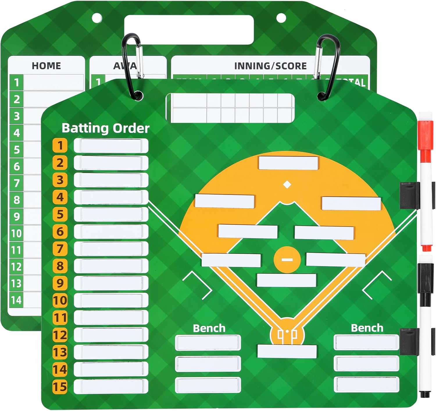 Generic Baseball Lineup Board, Dry Erase Baseball Clipboard