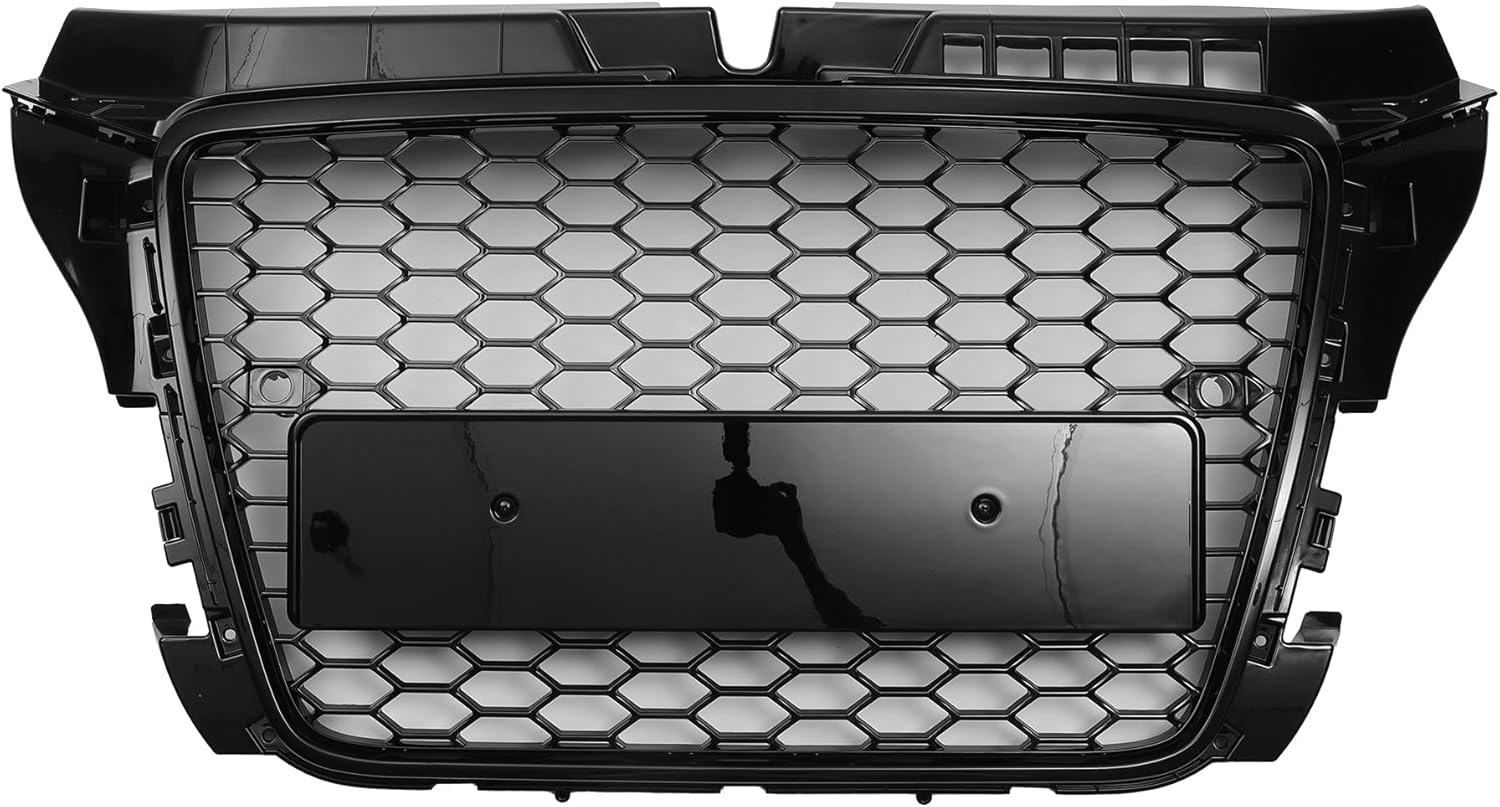 X AUTOHAUX No.8P0853651M Front Upper Hood Bumper Grille Grill for Audi A3 2008-2012 Front Upper Bumper Kidney Grille Grill Black