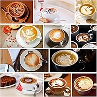 Vista 6 de Jarra para Espumar Leche, 20OZ/600ML Jarra de Vapor de Acero Inoxidable para Espresso, Taza Espumadora de Leche para Café con Bolígrafo de Arte