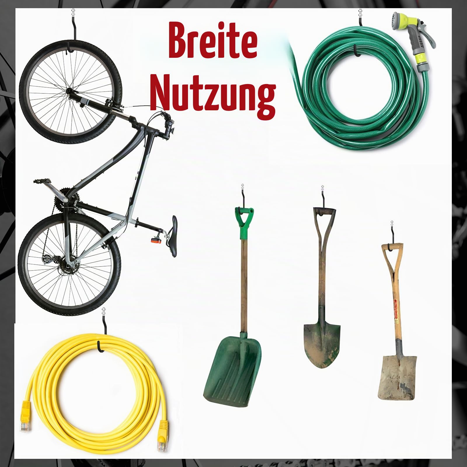 Shimeyao 8 Stück Maschinengewinde Fahrrad Aufbewahrungshaken, 8,9 cm