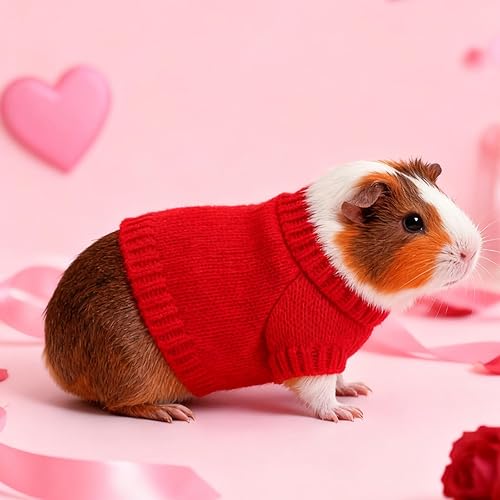 choyaxo 2pcs Guinea Pig Clothes Hamster Costume Guinea Pig Sweater Ferret Clothes Small Animal Outfit(Solid)
