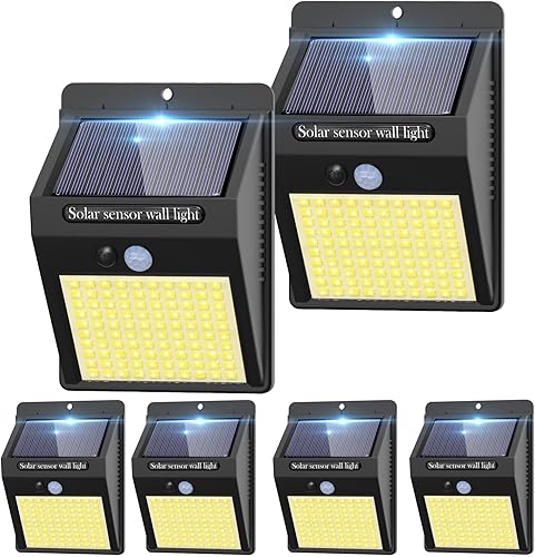 Kolpop - Paquete de 6 luces solares de movimiento para exteriores, 3 modos100 luces LED de seguridad, inalámbricas, resistentes al agua IP65, luces