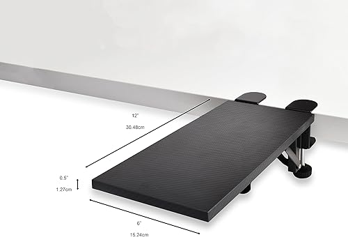 Miniatura 2 de ZANCLUX Bandeja extensora ergonómica de escritorio, reposabrazos de computadora para escritorio, soporte para reposabrazos, abrazadera resistente