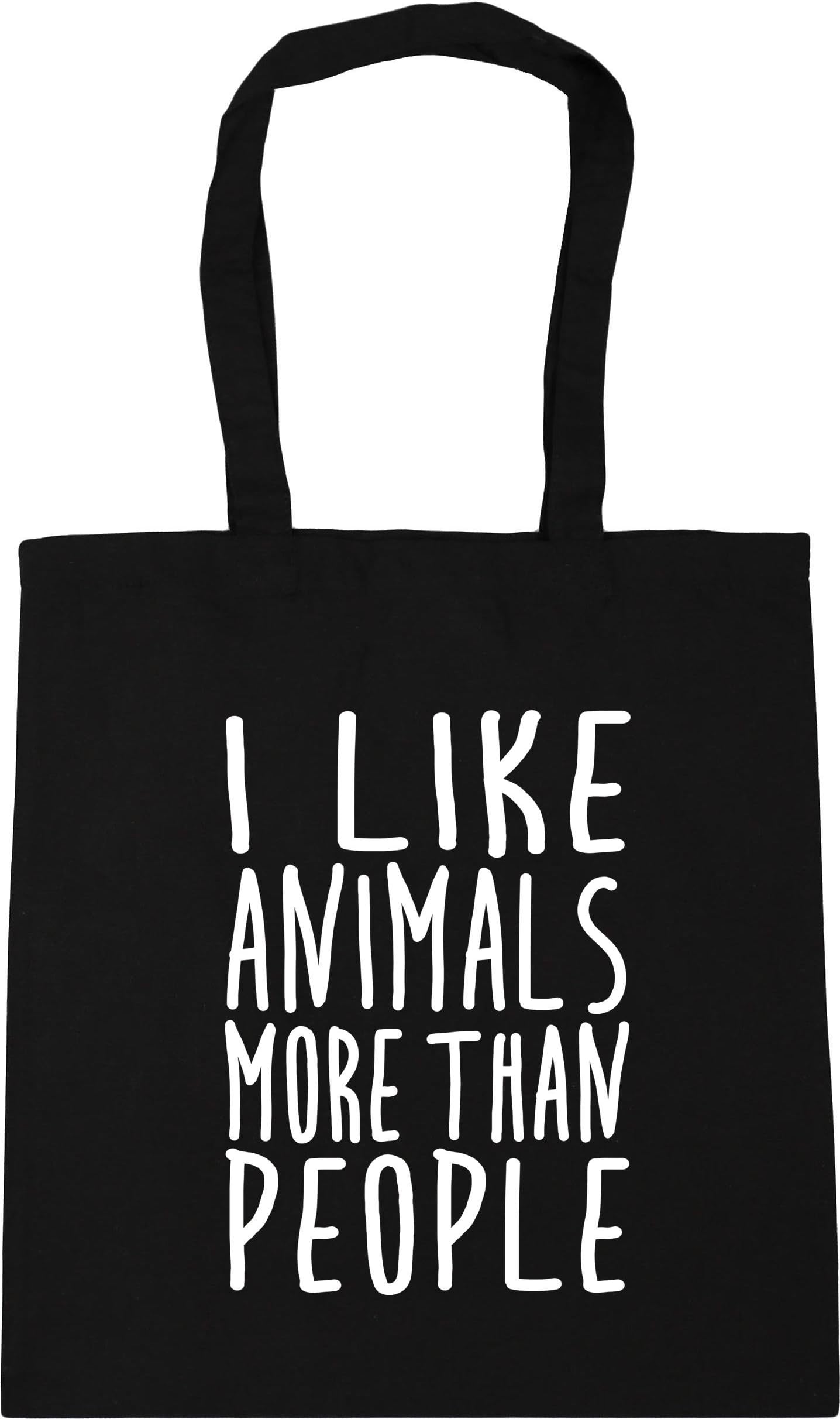 Hippowarehouse I like animals more than people Tote Shopping Gym Beach Bag 42cm x38cm, 10 litres