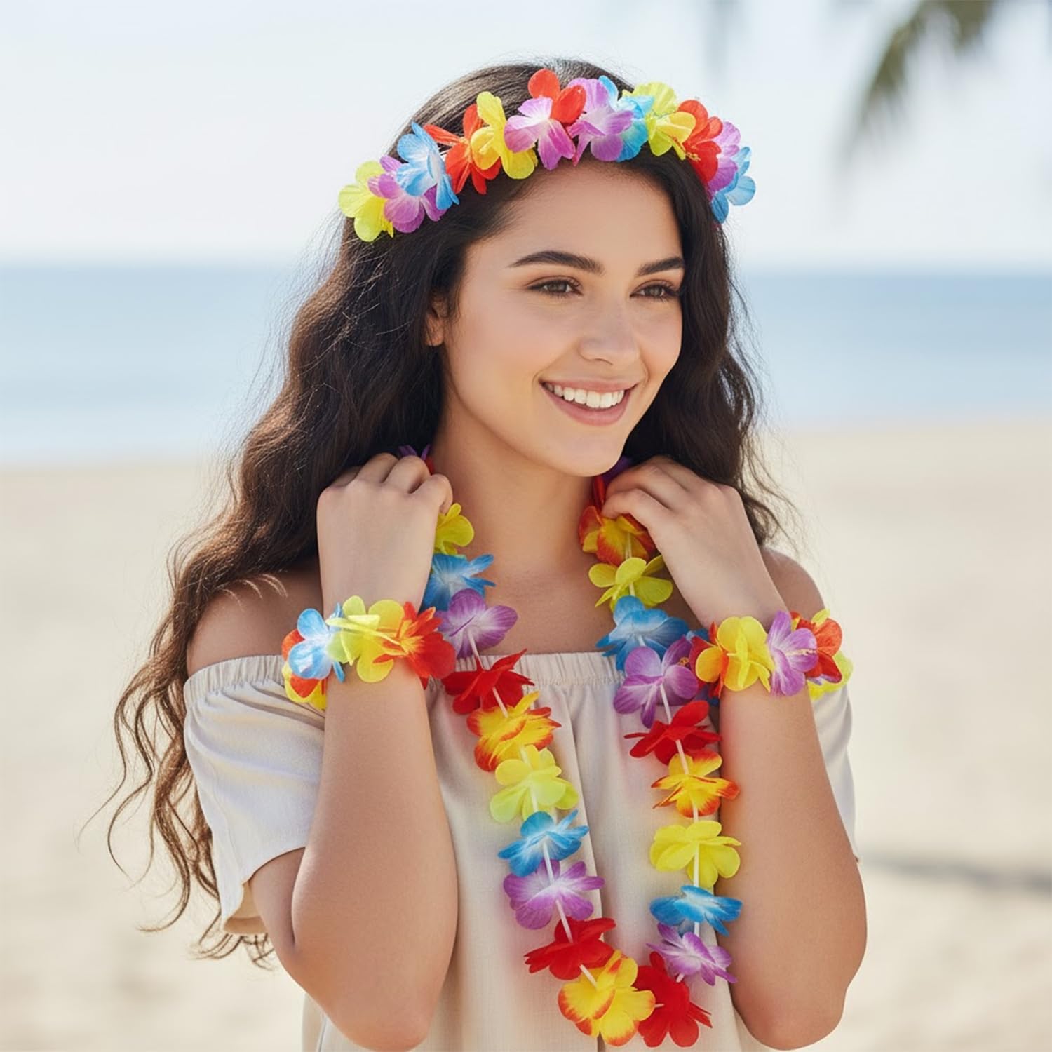 Hawaiian Lei Set - Beach Party Decorations -5