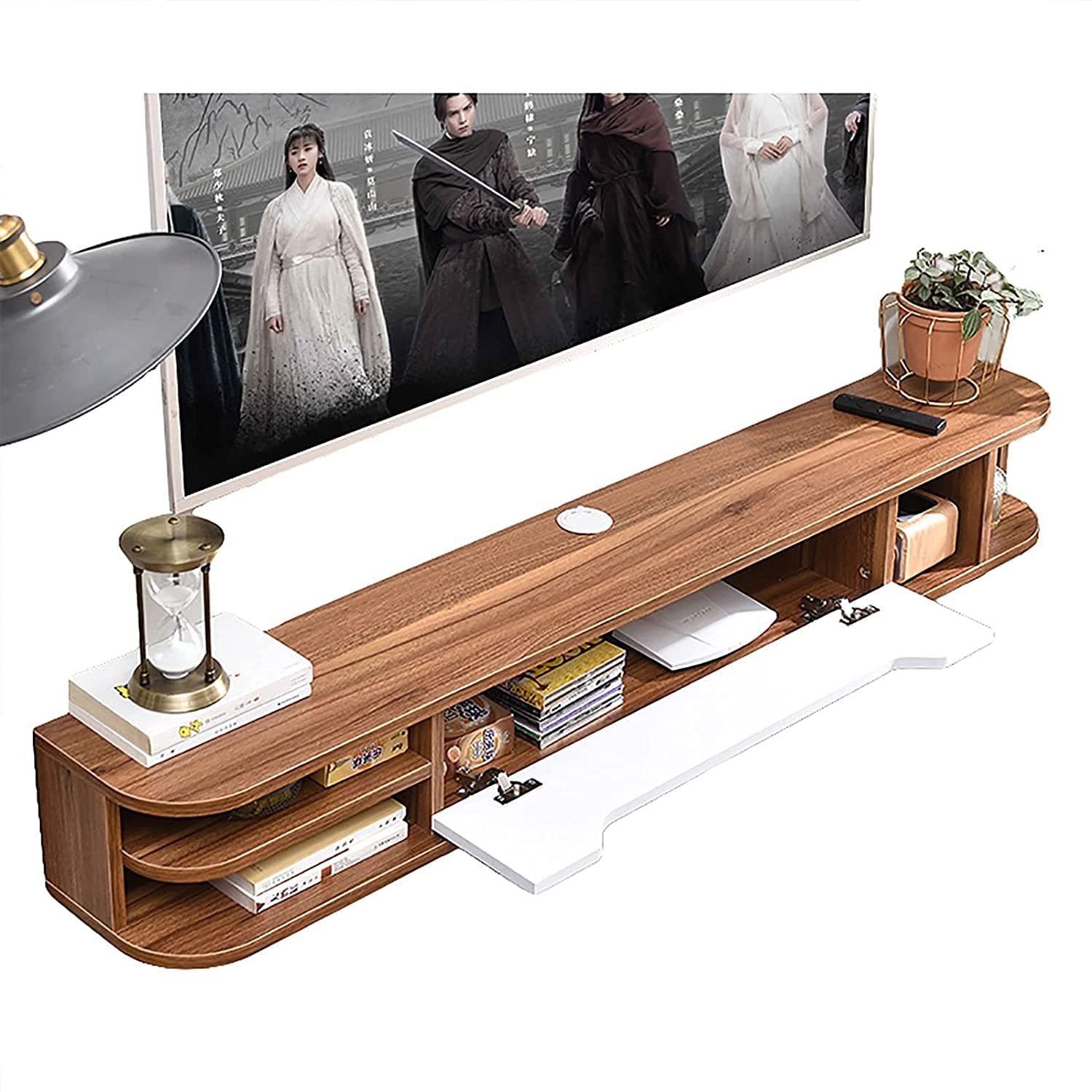 Meuble TV flottant en bois de 129,8 cm élégance couleur B