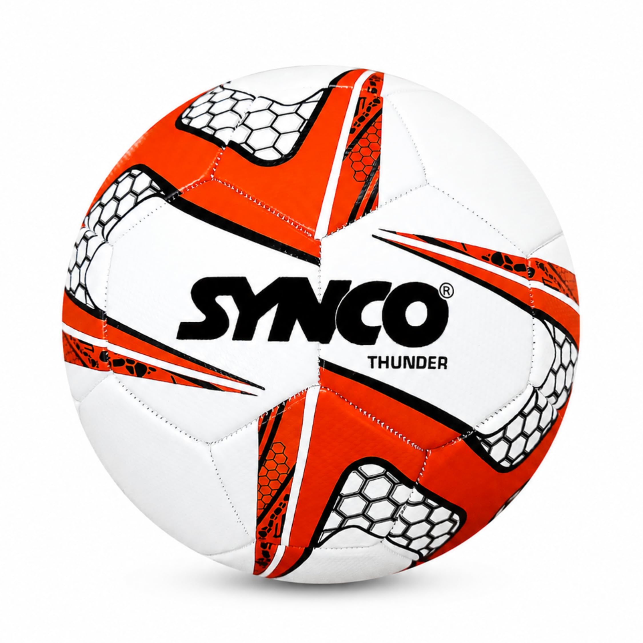 Synco Thunder Football Size 4 for Kids | 32 Panel Machine Stitched PVC Soccer Ball | Durable Training Football for Boys & Girls | Soft Touch | Indoor & Outdoor Practice Ball-image-22