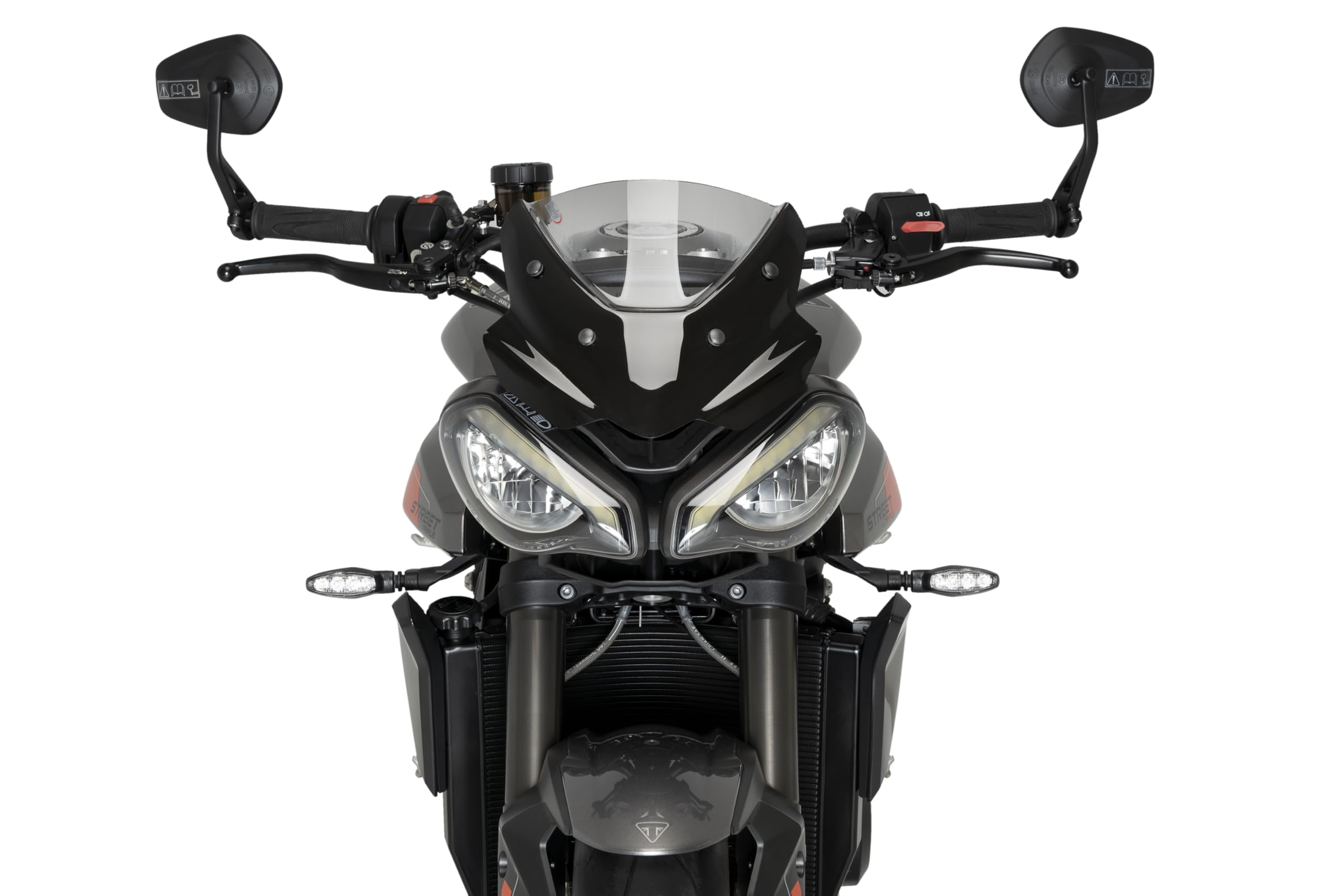 Puig 22234H New Generation Sport made of 3 mm methacrylate with aerodynamic design, rounded edges, inner black printing and TÜV approval for safe riding, Smoke