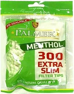 Palmer 300-7500 x MENTHOL Cigarette Tobacco Filter EXTRA SLIM Tips Mint Resealable Bags GREEN RED Rolling Smoking UK FREE ...